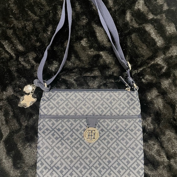 Tommy Hilfiger Blue Patterned Crossbody Bag - Picture 1 of 4